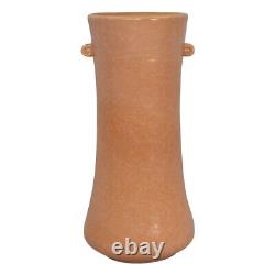 Weller Cornish 1933 Vintage Art Deco Pottery Brown Handled Tall Ceramic Vase