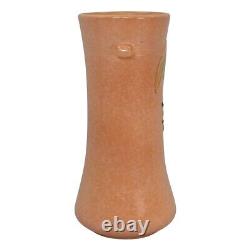 Weller Cornish 1933 Vintage Art Deco Pottery Brown Handled Tall Ceramic Vase