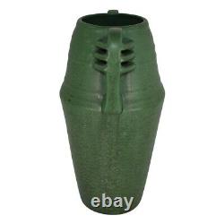 Weller Pottery Matte Green Arts and Crafts Handle Vase