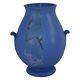 Weller Pottery Velva 1928-33 Blue Art Deco Handled Vase