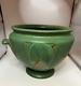 Weller Velva Bowl Vase With Handles Green With Floral Leaves Art Deco 5 Nice
