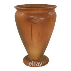 Weller Velva 1928-33 Vintage Art Deco Pottery Brown Handled Ceramic Vase