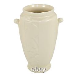 Weller Velva White 1928-33 Vintage Art Deco Pottery Handled Ceramic Vase