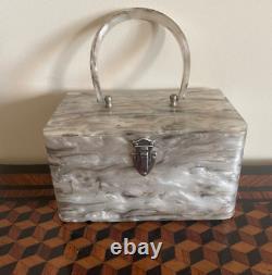 Wilardy Lucite Top Handle Marbleized Box Pocketbook