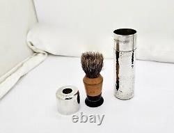 Wm. Kerr Art Deco Hammered Sterling Silver Kent Shaving Brush Travel Case Holder