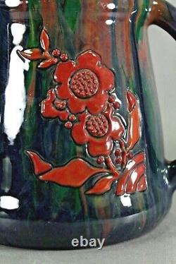 = 1890-1920 Sir Edmund Elton Art Pottery Coupe D'amour À Trois Poignées / Tyg, Signée