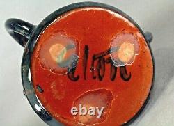 = 1890-1920 Sir Edmund Elton Art Pottery Coupe D'amour À Trois Poignées / Tyg, Signée