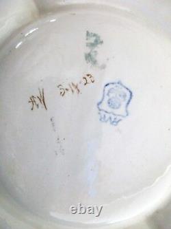 1923 Max Roesler Allemand Art Déco Pastel Butterfly Chip/dip Plate Avec Poignée, 9-1/4
