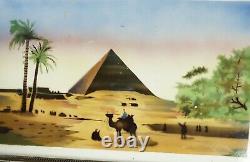 1930 Art Deco Gebr. Mehner Égyptienne Revival Pyramide Porcelaine Plateau À Cadres Percé