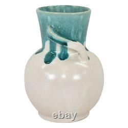 American Art Pottery 1940s Vintage Art Déco Vase En Céramique À Poignée Blanche