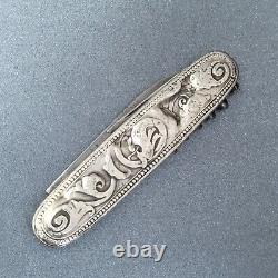 Ancien tire-bouchon en argent 830s avec couteau des années 1800, possible néerlandais