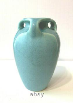 Antique 1928 Rookwood Mat Blue 3 Vase Manipulé