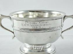Antique Art Deco 1924 Sterling Silver Twin Handled Trophy Bowl Loving Cup Pool