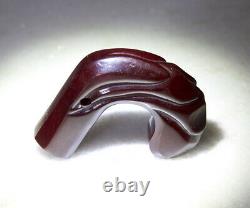 Antique Art Déco Cherry Amber Bakelite Marble Handle, Faturan, Prières
