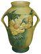 Antique Art Deco Roseville Usa Poterie Pivoine À Poignée 65-9 Vase Fleur Urn