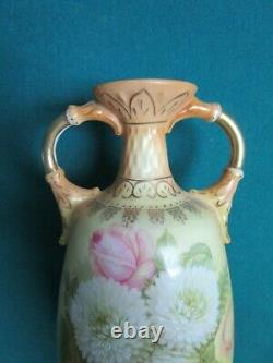 Antique Robert Hanke Austria Flower Vase Two Handle Gold Art Deco