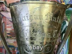 Antique Silver Plated Loving Cup Énorme Manipulé Trophée Des Années 1920 Silverplate Wallace