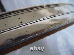 Antique Tiffany & Co 1915 Deco Sterling & Wood Bar Tray Withhandle & Glass Insert