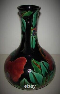 Antique Vintage Awaji Potterie Sanpei Kiln Japon Art Deco Vase À Poignées