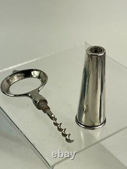 Argent sterling antique 22 Art Déco Tire-bouchon ouvre-bouteille gravé G