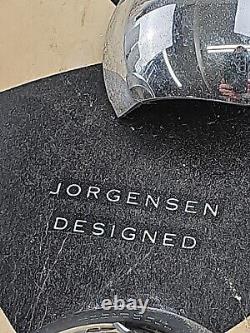 Armoire d'exposition de marchand vintage Poignée de tasse en chrome MCM Art Deco Jorgensen 17