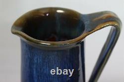 Art Déco Bourne Denby Danesby Ware Vase De Pitcher Bleu Poigné 9.5