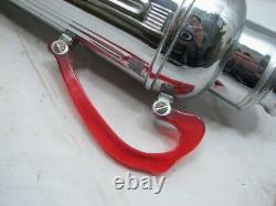 Art Déco Chrome Steel Martini Cocktail Shaker Withred Lucite/bakelite Handle Retro