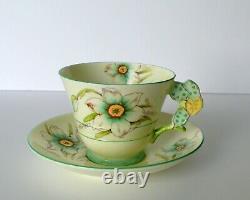 Art Déco Paragon Floral Handle Tea Cup & Soucoupe Set