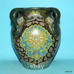 Art-crafts Vintage Gouda Dutch Folk Art Deco Matt Glaze 4 Vase Poignée