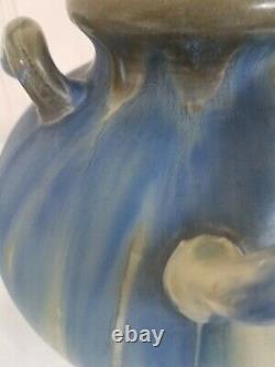 Belgique Art Déco Bleu Vert Faiencerie Thulin Faience Art Potterie Vase 3 Poignée