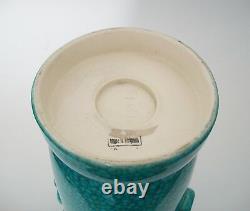 Boch Freres Art Déco Turquoise Crackle Glaze Vase Belgium Vers Les Années 1930
