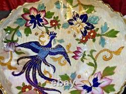 Bol à poignée décoré de fleurs et d'oiseaux de style Art Déco de Noritake Vintage