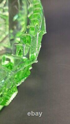 Bol en verre d'uranium rare avec poignées - Couronne en cristal impérial Nucut