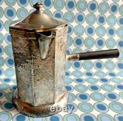 Cafetière à manche en bâton de la société Vtg Soda Lunch Co, boîte à thé art déco antique DW Haber Son