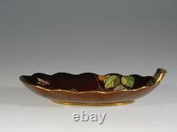Carlton Ware Rouge Royale Spider Web Oval Handled Bowl, Angleterre Vers 1930-40
