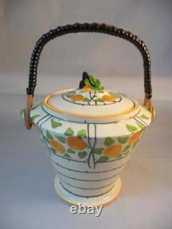Charlotte Rhead Art Deco Burleigh Biscuit Barrel/cookie Jar Orchard Patt C1931