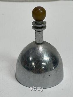 Cloche à dîner Art Déco en chrome avec poignée en bakélite de Chase USA des années 1930