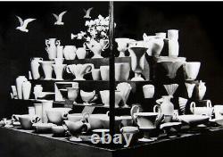 Constance Spry Fulham Potterie Jumelle Manœuvrée Fleur Manteau Planter Vase Black