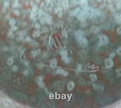 Couvercle de bol Carl Sorensen en bronze vert-de-gris avec manche de dragon poisson Art Déco vintage À LIRE