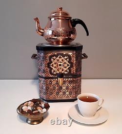 Cuivre Électrique Samovar (3l) Avec Théière, Vintage Style Samovar Tea Maker