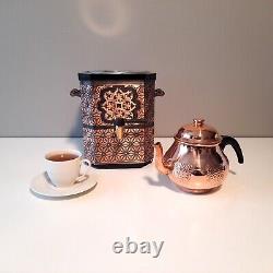 Cuivre Électrique Samovar (3l) Avec Théière, Vintage Style Samovar Tea Maker