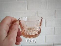 Ensemble de tasses à café vintage des années 30/40, verre rose antique de manganèse soviétique, ensemble de 6