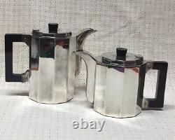 Ensemble de théière / cafetière en métal argenté Art Déco antique de qualité Schwerte Allemagne - Lot de 2