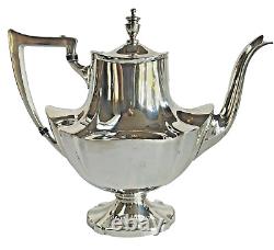 Fabuleux ensemble de thé en argent plaqué de l'époque Art Déco de Lawrence B. Smith de Boston en 6 pièces