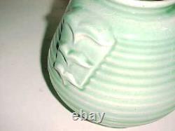 Fine 1931 Red Wing No 216 Art Potterie Leaf Handle Vase Art Deco Gem