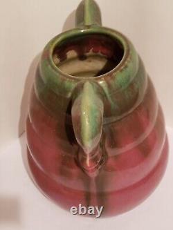 Fulper Pottery Deux Poignées En Forme De Cintre D'abeille Vase Art Deco Era 9 High