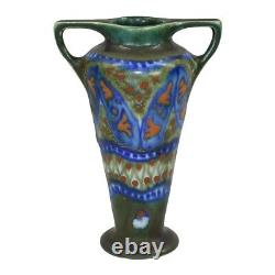 Gouda Holland Massa 1921 Vase Antique D'art De Poterie En Céramique Manipulée