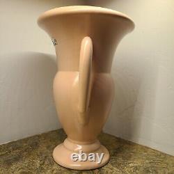 Grand vase en poterie art déco Rumrill des années 1930 avec autocollant
