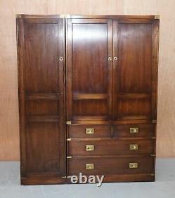 Harrods Rrp £7999 Stunning Bevan Funnell Military Campaign Wardrobe Brass Handle