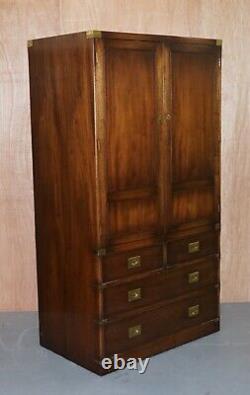 Harrods Rrp £7999 Stunning Bevan Funnell Military Campaign Wardrobe Brass Handle